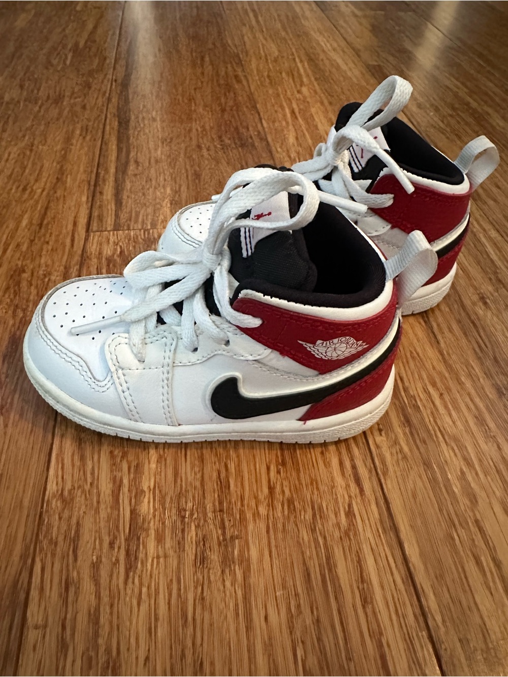 Jordan Toddler White and Black High-Top Sneakers